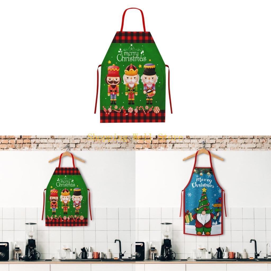 Home Cooking Shows - 家族料理のためのkx4bお祝いのクリスマスエプロンをお楽しみくださいホリデースピリットクッキングヘルパー