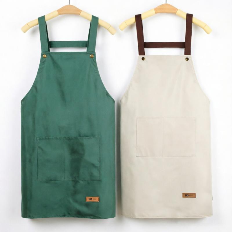 Home Cooking Cafe - 新しい防水・防油エプロン 家庭用キッチン、料理、レストラン、カフェ、仕事用 無地エプロン