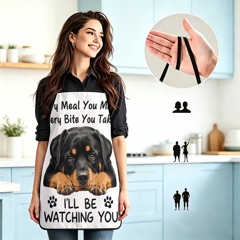 1PC【エプロン】2Dフラット効果、楽しいロットワイラープリ - Home Cooking By Food のレビューと価格